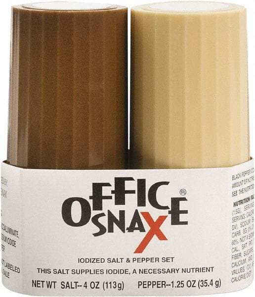 Office Snax - Salt and Pepper Shaker Set - 4 Ounce Salt and 1.5 Ounce Pepper - Americas Industrial Supply