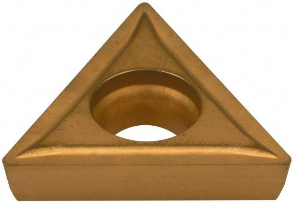Hertel - TPMT321 GP Grade HC620B Carbide Boring Insert - TIN/TIC/TICN/TIN Finish, 60° Triangle, 11° Relief Angle, 3/8" Inscr Circle, 1/8" Thick, 1/64" Corner Radius - Americas Industrial Supply