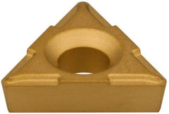 Hertel - TPCH221 Grade HC620B Carbide Boring Insert - TIN/TIC/TICN/TIN Finish, 60° Triangle, 11° Relief Angle, 1/4" Inscr Circle, 3/32" Thick, 1/64" Corner Radius - Americas Industrial Supply