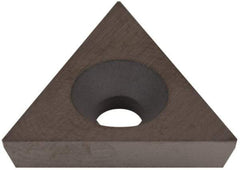 Hertel - TD6P05 Grade HT630B Cermet Boring Insert - Uncoated, 60° Triangle, 11° Relief Angle, 3/8" Inscr Circle, 1/8" Thick, 0.007" Corner Radius - Americas Industrial Supply