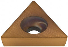 Hertel - TD6P1 Grade HP520B Carbide Boring Insert - TiN Finish, 60° Triangle, 11° Relief Angle, 3/8" Inscr Circle, 1/8" Thick, 1/64" Corner Radius - Americas Industrial Supply