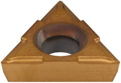 Hertel - TPCH220.5 Grade HP520B Carbide Boring Insert - TiN Finish, 60° Triangle, 11° Relief Angle, 1/4" Inscr Circle, 3/32" Thick, 0.007" Corner Radius - Americas Industrial Supply