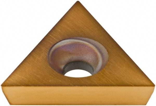 Hertel - TD6P05 Grade HP520B Carbide Boring Insert - TiN Finish, 60° Triangle, 11° Relief Angle, 3/8" Inscr Circle, 1/8" Thick, 0.007" Corner Radius - Americas Industrial Supply