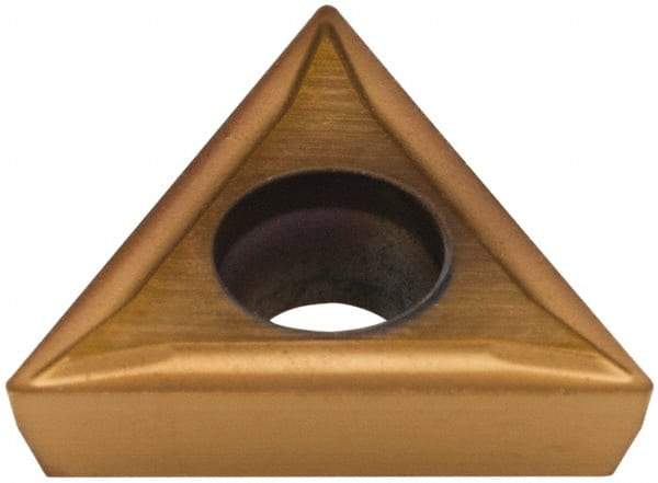 Hertel - TPMT21.50.5 GP Grade HP520B Carbide Boring Insert - TiN Finish, 60° Triangle, 11° Relief Angle, 1/4" Inscr Circle, 0.094" Thick, 0.007" Corner Radius - Americas Industrial Supply