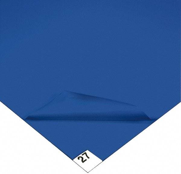 Wearwell - 5' Long x 3' Wide x 1/8" Thick, Dry Environment, Smooth Pattern Clean Room Matting - Tacky Sheets, Blue, 30 Layers per Mat, Series 095 - Americas Industrial Supply