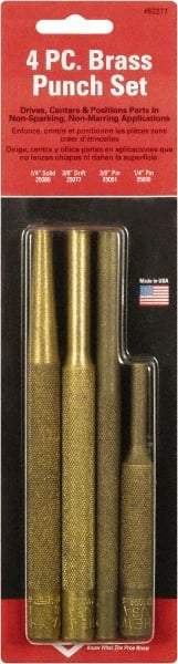 Mayhew - 4 Piece Drift, Pin, Starter Punch Set - 1/4 to 3/8" Round Shank, Comes in Pouch - Americas Industrial Supply