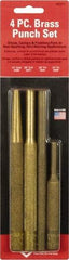 Mayhew - 4 Piece Drift, Pin, Starter Punch Set - 1/4 to 3/8" Round Shank, Comes in Pouch - Americas Industrial Supply