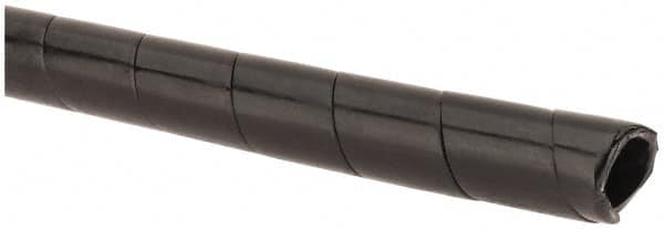 Made in USA - 0.271" ID, Black MDPE Wire & Hose Harness Cable Sleeve - 100' Coil Length, Medium Density, 5/16 to 3" Bundle Diam, 3/8" Hose Capacity, 55 Shore D - Americas Industrial Supply