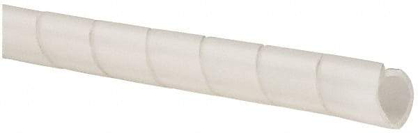 Made in USA - 0.396" ID, Natural (Color) HDPE Wire & Hose Harness Cable Sleeve - 100' Coil Length, High Density, 3/8 to 4" Bundle Diam, 1/2" Hose Capacity, 65 Shore D - Americas Industrial Supply