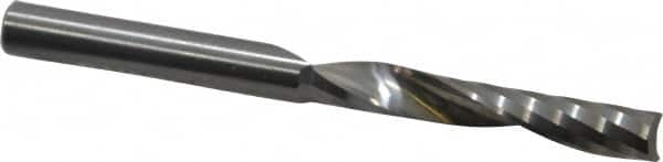 Onsrud - 1/4" Cutting Diam x 1-1/2" Length of Cut, 1 Flute, Upcut Spiral Router Bit - Uncoated, Right Hand Cut, Solid Carbide, 3" OAL x 1/4" Shank Diam, Single Edge, 21° Helix Angle - Americas Industrial Supply
