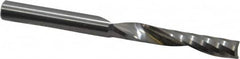 Onsrud - 1/4" Cutting Diam x 1-1/2" Length of Cut, 1 Flute, Upcut Spiral Router Bit - Uncoated, Right Hand Cut, Solid Carbide, 3" OAL x 1/4" Shank Diam, Single Edge, 21° Helix Angle - Americas Industrial Supply