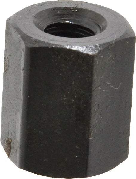 Gibraltar - 1/4-20 UNC, 5/8" OAL Steel Standard Coupling Nut - Black Oxide Coated, 1/2" Width Across Flats - Americas Industrial Supply