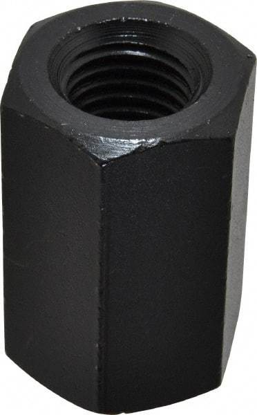 Gibraltar - 7/8-9 UNC, 2-1/4" OAL Steel Standard Coupling Nut - Black Oxide Coated, 1-7/16" Width Across Flats - Americas Industrial Supply