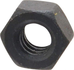 Gibraltar - 1/4-20 UNC Steel Right Hand Heavy Hex Nut - 7/16" Across Flats, 7/32" High, Black Oxide Finish - Americas Industrial Supply