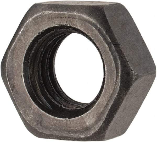 Gibraltar - 5/16-18 UNC Steel Right Hand Heavy Hex Nut - 1/2" Across Flats, 17/64" High, Black Oxide Finish - Americas Industrial Supply