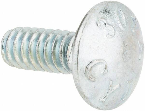 Value Collection - #10-24 UNC 1/2" Length Under Head, Standard Square Neck, Carriage Bolt - Grade 2 Steel, Zinc-Plated Finish - Americas Industrial Supply