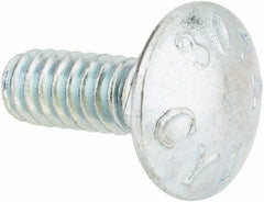 Value Collection - #10-24 UNC 1/2" Length Under Head, Standard Square Neck, Carriage Bolt - Grade 2 Steel, Zinc-Plated Finish - Americas Industrial Supply