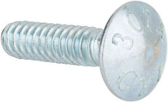 Value Collection - #10-24 UNC 3/4" Length Under Head, Standard Square Neck, Carriage Bolt - Grade 2 Steel, Zinc-Plated Finish - Americas Industrial Supply