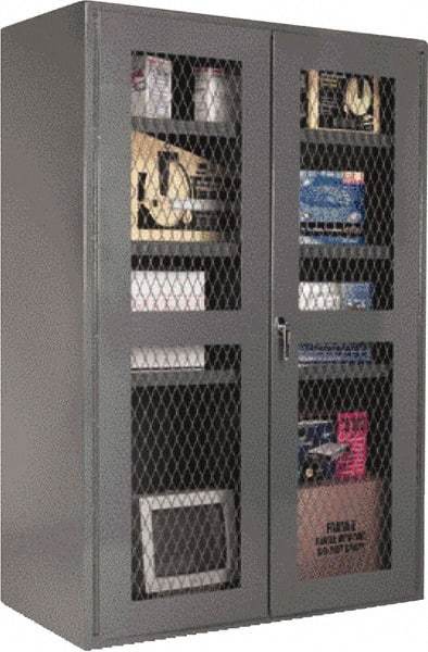 Durham - 4 Shelf Visible Storage Cabinet - Steel, 36" Wide x 18" Deep x 72" High, Gray - Americas Industrial Supply