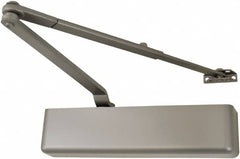 Falcon - 48" Door Width, Medium-Duty Multi-Sized Door Closer to Full Cover Manual Damper - Aluminum Finish - Americas Industrial Supply
