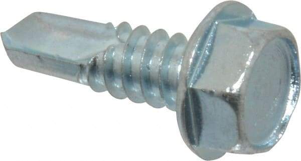 Value Collection - 5/16", Hex Washer Head, Hex Drive, 1" Length Under Head, #3 Point, Self Drilling Screw - Grade 1016-1024 Steel, Zinc-Plated Finish - Americas Industrial Supply