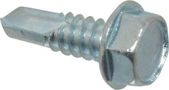 Value Collection - 5/16", Hex Washer Head, Hex Drive, 1" Length Under Head, #3 Point, Self Drilling Screw - Grade 1016-1024 Steel, Zinc-Plated Finish - Americas Industrial Supply