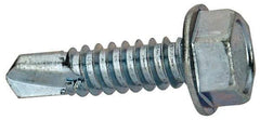 Value Collection - 5/16", Hex Washer Head, Hex Drive, 1-1/4" Length Under Head, #3 Point, Self Drilling Screw - Grade 1016-1024 Steel, Zinc-Plated Finish - Americas Industrial Supply