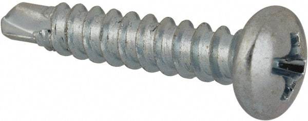 Value Collection - #6, Pan Head, Phillips Drive, 3/4" Length Under Head, #2 Point, Self Drilling Screw - Grade 1016-1024 Steel, Zinc-Plated Finish - Americas Industrial Supply