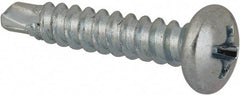 Value Collection - #6, Pan Head, Phillips Drive, 3/4" Length Under Head, #2 Point, Self Drilling Screw - Grade 1016-1024 Steel, Zinc-Plated Finish - Americas Industrial Supply