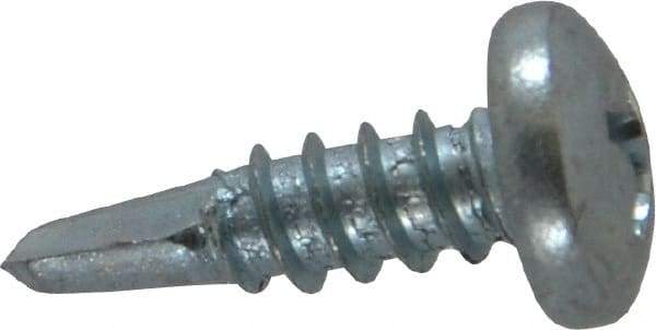 Value Collection - #10, Pan Head, Phillips Drive, 5/8" Length Under Head, #2 Point, Self Drilling Screw - Grade 1016-1024 Steel, Zinc-Plated Finish - Americas Industrial Supply