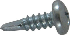 Value Collection - #10, Pan Head, Phillips Drive, 5/8" Length Under Head, #2 Point, Self Drilling Screw - Grade 1016-1024 Steel, Zinc-Plated Finish - Americas Industrial Supply