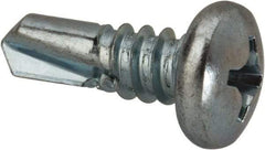 Value Collection - 1/4", Pan Head, Phillips Drive, 3/4" Length Under Head, #3 Point, Self Drilling Screw - Grade 1016-1024 Steel, Zinc-Plated Finish - Americas Industrial Supply