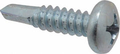 Value Collection - 1/4", Pan Head, Phillips Drive, 1" Length Under Head, #3 Point, Self Drilling Screw - Grade 1016-1024 Steel, Zinc-Plated Finish - Americas Industrial Supply