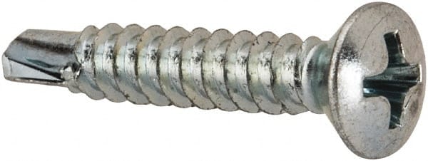 Value Collection - #8, Oval Head, Phillips Drive, 1" OAL, #2 Point, Self Drilling Screw - Americas Industrial Supply