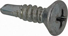 Value Collection - #10, Oval Head, Phillips Drive, 3/4" OAL, #2 Point, Self Drilling Screw - Grade 1016-1024 Steel, Zinc-Plated Finish - Americas Industrial Supply