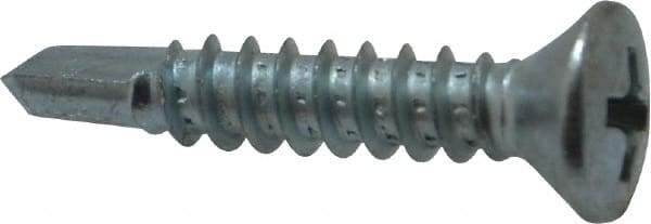 Value Collection - #10, Oval Head, Phillips Drive, 1" OAL, #2 Point, Self Drilling Screw - Grade 1016-1024 Steel, Zinc-Plated Finish - Americas Industrial Supply