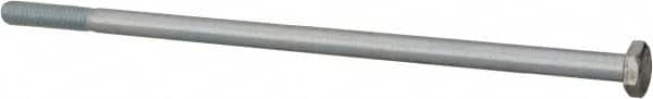 Value Collection - 1/4-20 UNC, 6-1/2" Length Under Head Hex Head Cap Screw - Partially Threaded, Grade 2 Steel, Zinc-Plated Finish, 7/16" Hex - Americas Industrial Supply