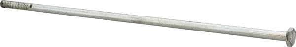 Value Collection - 1/4-20 UNC, 8-1/2" Length Under Head Hex Head Cap Screw - Partially Threaded, Grade 2 Steel, Zinc-Plated Finish, 7/16" Hex - Americas Industrial Supply