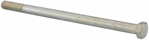 Made in USA - 1/2-13 UNC, 8-1/2" Length Under Head Hex Head Cap Screw - Partially Threaded, Grade 2 Steel, Zinc-Plated Finish, 3/4" Hex - Americas Industrial Supply