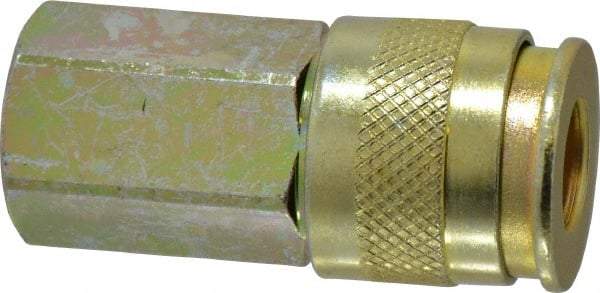 Value Collection - 1/4 Female NPT Universal Pneumatic Hose Coupler - Steel Zinc-Plated, 1/4" Body Diam - Americas Industrial Supply