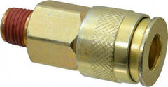 Value Collection - 1/4 Male NPT Universal Pneumatic Hose Coupler - Steel Zinc-Plated, 1/4" Body Diam - Americas Industrial Supply