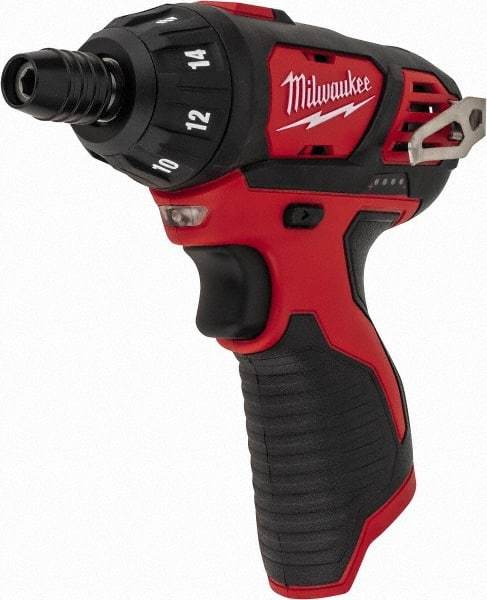 Milwaukee Tool - 12 Volts, Lithium-Ion Battery, Pistol Grip Cordless Screwdriver - 500 RPM, 150 Inch/Lbs. Torque - Americas Industrial Supply