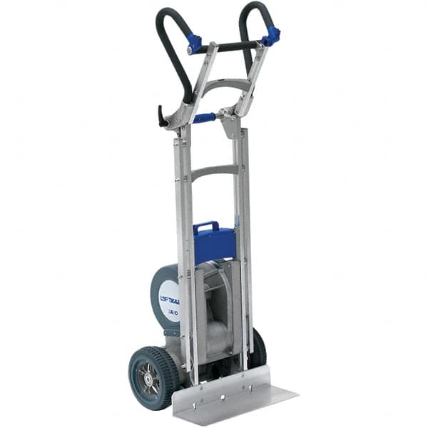 Wesco Industrial Products - 725 Lb Capacity 47" OAH Stair Climbing Battery Powered Hand Truck - Ergonomic Dual Grip Handle, Aluminum, Microcellular Wheels - Americas Industrial Supply