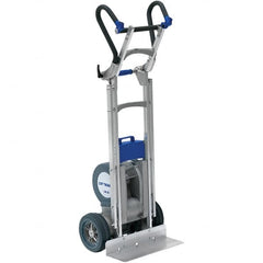 Wesco Industrial Products - 725 Lb Capacity 47" OAH Stair Climbing Battery Powered Hand Truck - Ergonomic Dual Grip Handle, Aluminum, Microcellular Wheels - Americas Industrial Supply