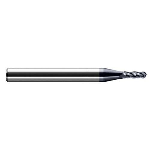 3/16″ Dia. × 3/16″ Shank × 5/8″ DOC × 2″ OAL, Carbide AlTiN, Stub|Standard , 4 Flute, Ballnose End Mill