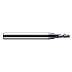 3/16″ Dia. × 3/16″ Shank × 5/8″ DOC × 2″ OAL, Carbide AlTiN, Stub|Standard , 4 Flute, Ballnose End Mill