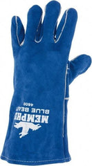 MCR Safety - Size L Jersey Lined Cowhide Welding Glove - Blue, Left Hand - Americas Industrial Supply