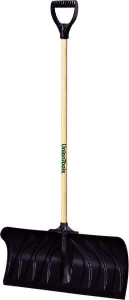 UnionTools - 24 Inch Wide Blade x 11 Inch High Blade Pusher Snow Shovel - 45 Inch Long Hardwood Handle - Americas Industrial Supply