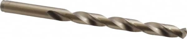Cleveland - 5/16" 135° Cobalt Jobber Drill - Oxide/Gold Finish, Right Hand Cut, Spiral Flute, Straight Shank, 4-1/2" OAL, Split Point - Americas Industrial Supply