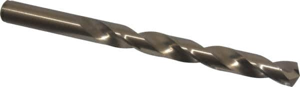 Cleveland - 7/16" 135° Cobalt Jobber Drill - Oxide/Gold Finish, Right Hand Cut, Spiral Flute, Straight Shank, 5-1/2" OAL, Split Point - Americas Industrial Supply